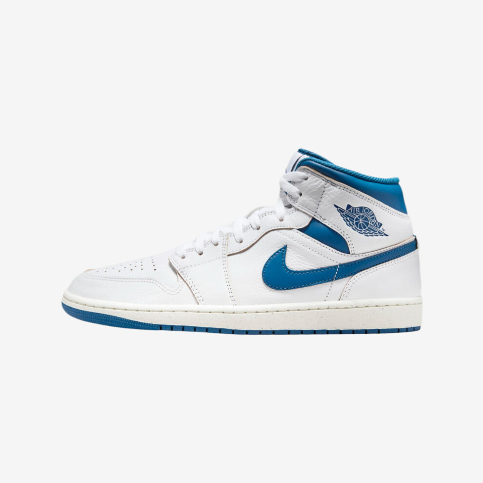 Nike (7.5) Air Jordan 1 Mid Se White/Industrial Blue-Sail Fn5215-141 Men's