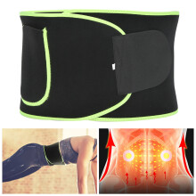 Neoprene Sports Waist Support Belt Nylon Polyurethane Green Black
