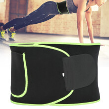 Neoprene Sports Running Waist Support Belt Nylon Polyurethane Black Green