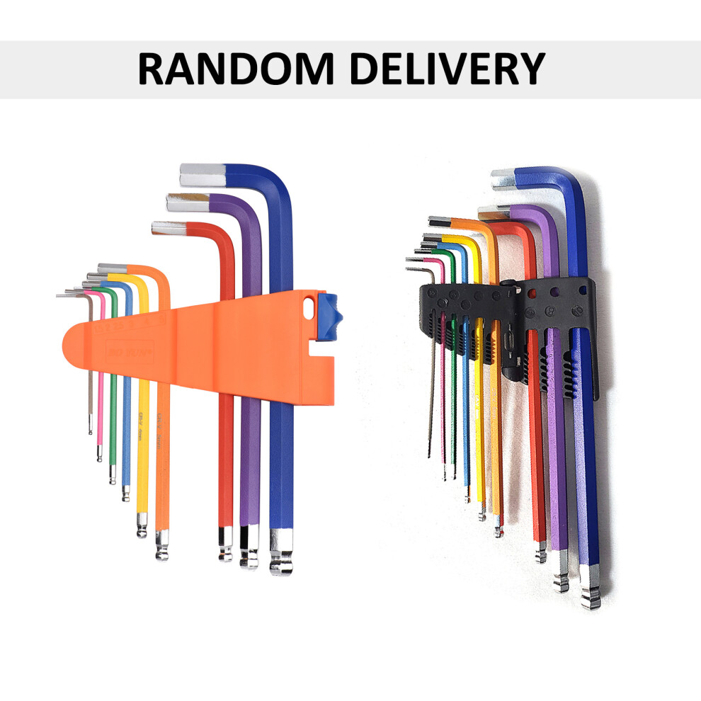 9Pcs Multicolour Metric Hex & Torx Long Arm Allen Wrench Set In Vanadium Steel 8101359353655