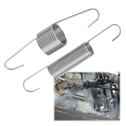 Chevy Engine Throttle Return Spring Bracket with Dual Springs Chrome 2
