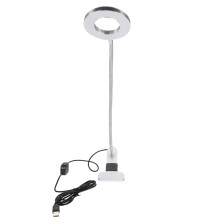USB Make-up LED-Schreibtischlampe mit Klemme, 5W/7W, Weiß
