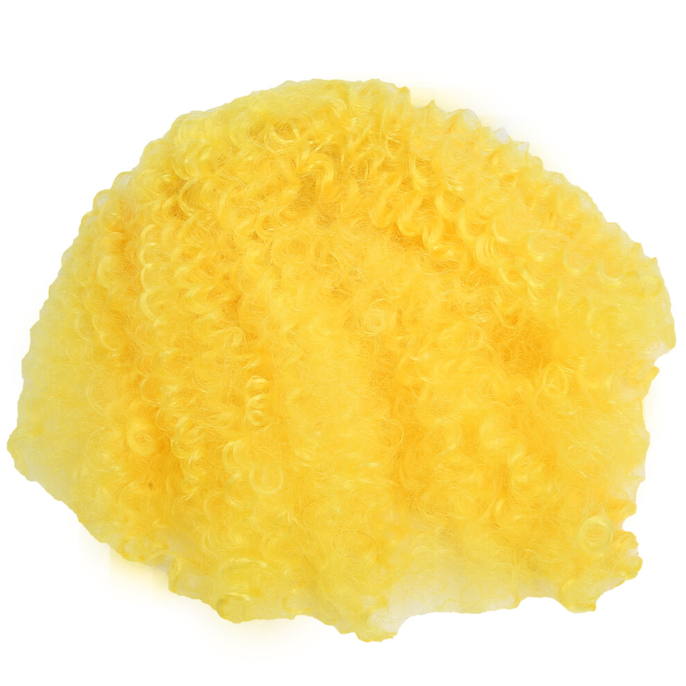 Unisex Yellow Women's Natural Long Curly Wig, 66Cm, Party & Halloween