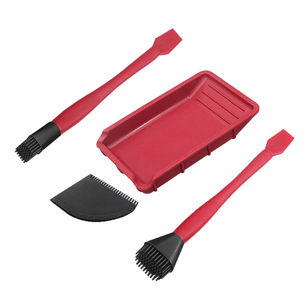 Silicone Woodworking Glue Spreader Set With Applicator Brush Tray And Comb For Woodworking Projects 9067246607999