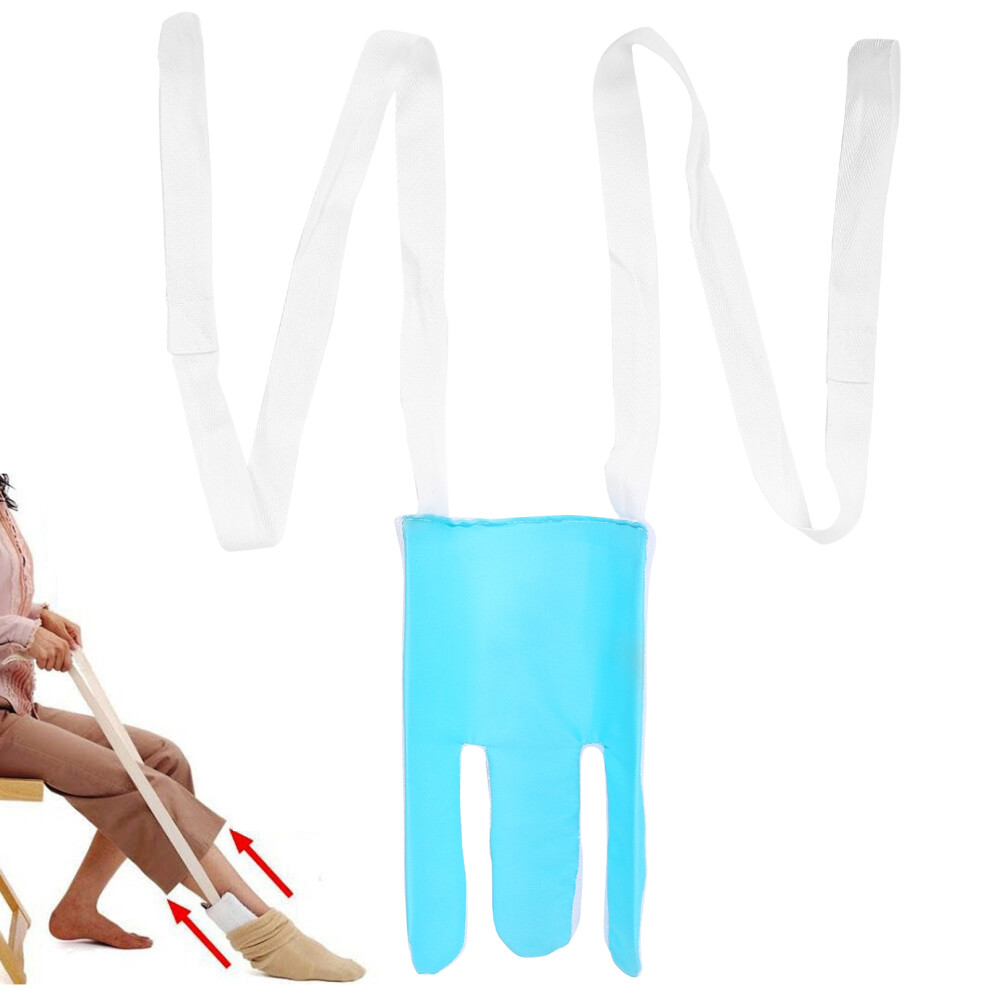 Blue/White Flexible Sock Aid Helper For Elderly Disabled Pregnant In