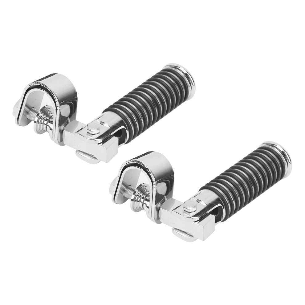 Heavy-Duty 1In Clamp Motorcycle Foot Pegs With Rubber And Metal Build 3771359363739