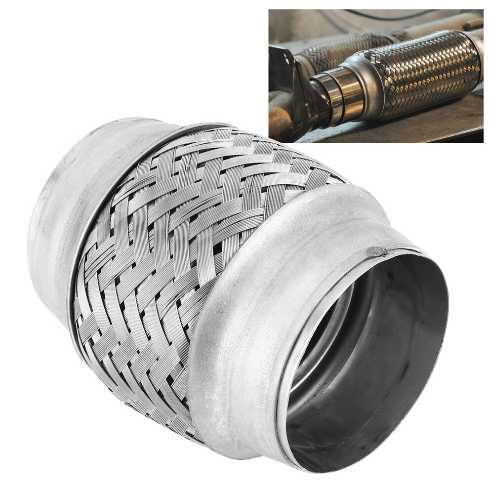 Universal 2.5 Inch Dia Exhaust Bellows Flex Hose With Braided Steel 4921359363300