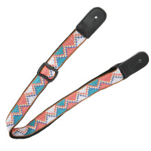 Nylon- und Ledersaiten-Ukelelehalsband, verstellbar 70-122cm, Breite 3,5cm