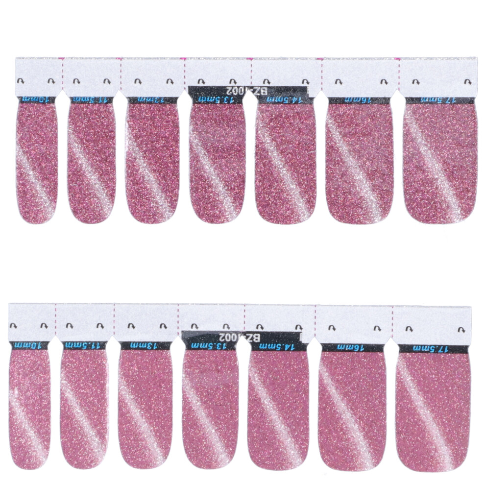 14pcs Self-Adhesive Glitter Nail Stickers Full Wraps Decal, 10.8x3.9cm