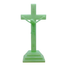 Glowing Catholic Cross Decoration Resin Catholic Symbol Statue