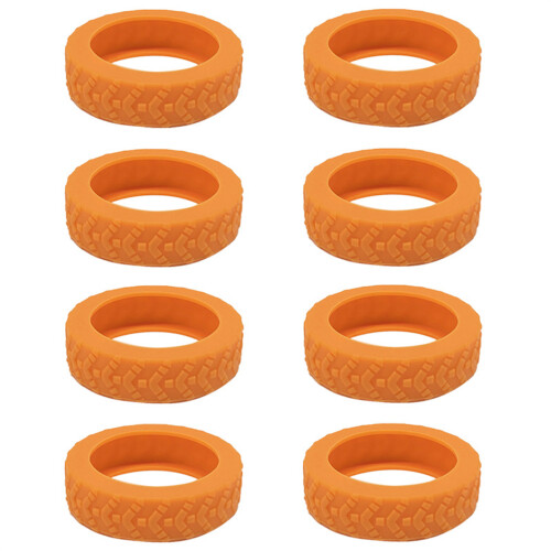 8pcs Silicone Luggage Wheel Caps Keep Your Suitcase-Orange