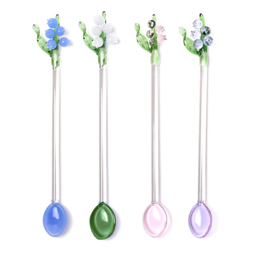 Flower Cake Spoon Mini Stirring Spoons Tableware-Pink 1