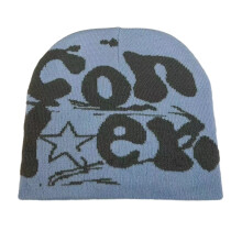 Male Star Beanies Hat 2000s Accessories Skull Cap Turbans-Blue