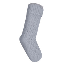 (Grey) Christmas Stockings, 18 Inches Large Size Cable Knitted Stocking Gifts