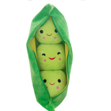 (Green) Giant Peas Pod Plush Toy Pillow Cute Pea Stuffed Plant Doll(Green,25cm)