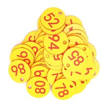 Bright Colored Number Tags Office Livestock Farming-Orange