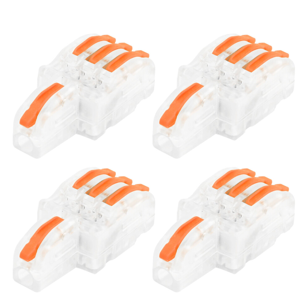 20Pcs Spl Wire Connector 1-To-3 Quick Press Terminal Block Orange Splitter 8201359369653