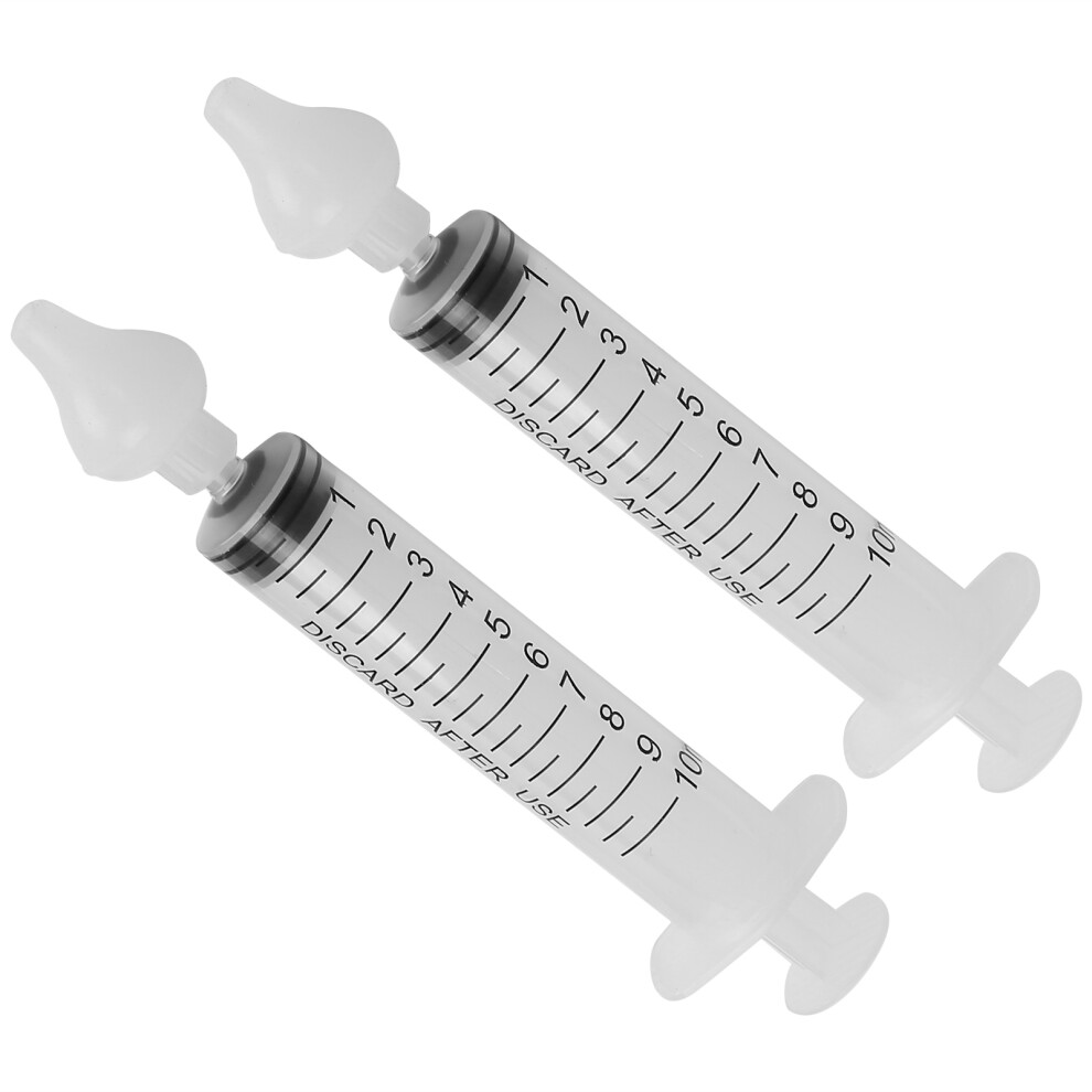 Silicone Baby Nasal Cleaner - 10ml Syringe Irrigator 2pcs Pack