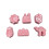 Coffret de moules à gâteaux Crethink, rose, 6 pièces 1