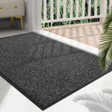 Paillasson Antidérapant Intérieur et Extérieur 50x80 cm Noir et gris
