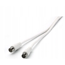1.5m TV Aerial Extension Cable - White 90dB Shielded Coaxial Lead with Male to Female Connectors for Television and Freeview