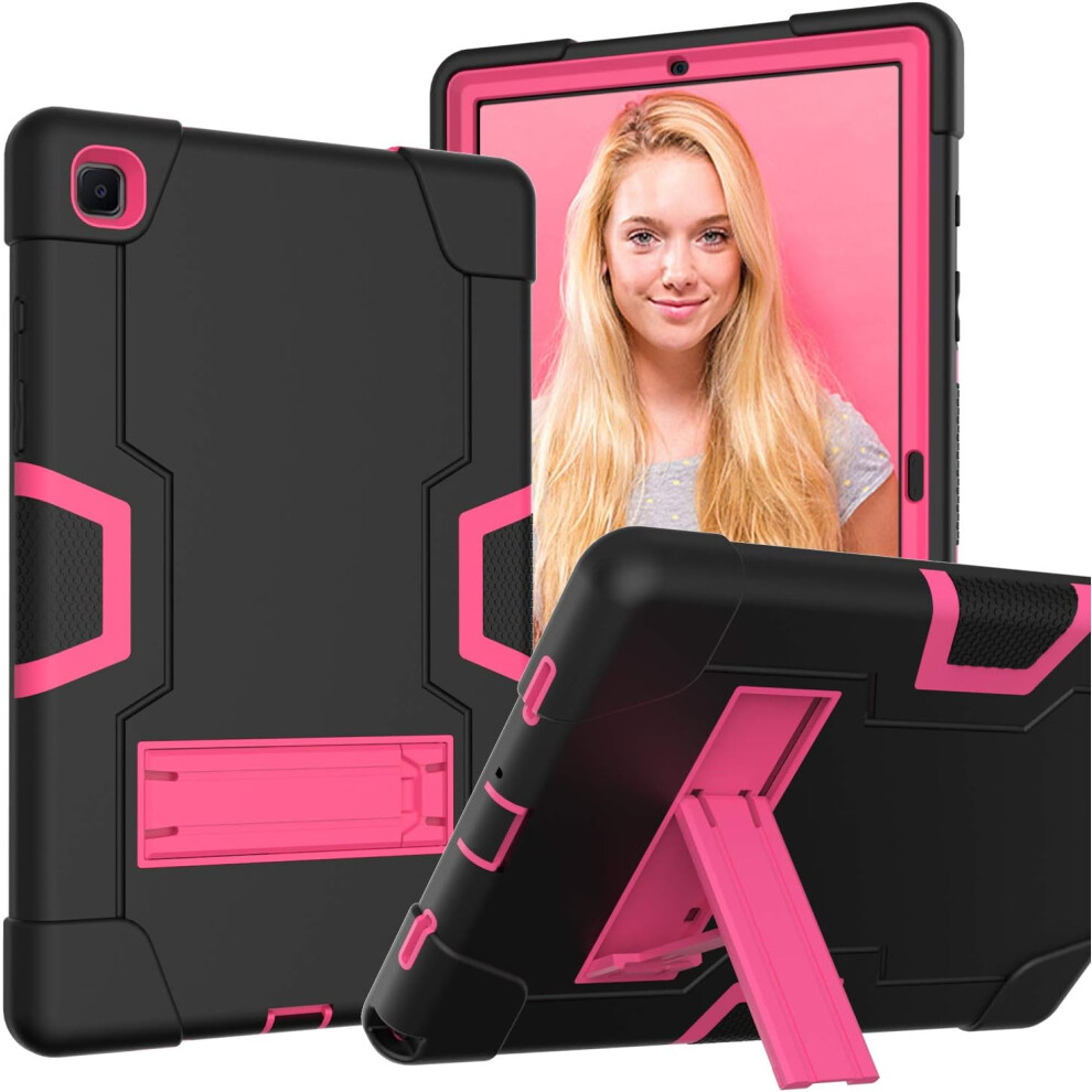Heavy Duty Case For Ipad Pro 12.9 - Shockproof Cover With Kickstand & Pencil Holder For 2021/2020/2018 Models, Black And Pink Pink,Black 5906792643966