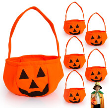 Sacs à Bonbons Halloween - Ensemble de 6 avec Motif Citrouille, Idéal pour les Fêtes !