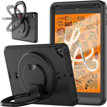 Étui pour iPad Mini 5/4 7,9 pouces avec Support et Bandoulière Noir