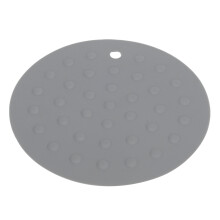 Dark Gray Silicone Kitchen Insulation Pad, 16.9cm Diameter