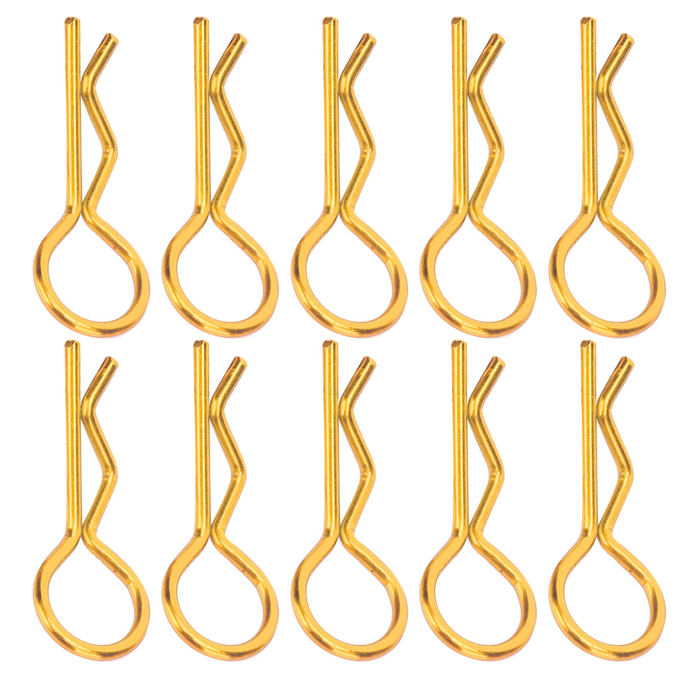 10Pcs Gold Rc Car Metal Body Clips Pins For 1/5 1/6 1/8 1/10 Models 9451359377366