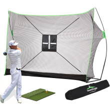 SteadyDoggie Golf-Trainingsnetz mit Kunstrasen und Tasche — golfschlag übung, golfmatte für zuhause