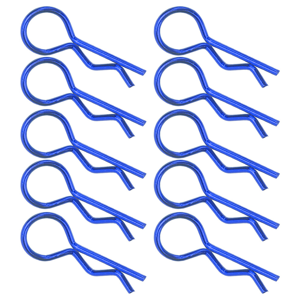 Blue 10Pcs R Shape Body Clips For 1/5-1/10 Rc Car Metal Shell Pins 4001359377405