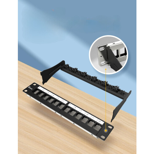 Enmane 12-Port Blank Patch Panel Geschirmt Schwarz 1