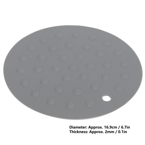 Dark Gray Silicone Kitchen Insulation Pad, 16.9cm Diameter 2