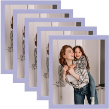 Light Purple Photo Frames Set of 5 - 20x25cm Frames for 13x18cm Pictures, Wall Mountable or Freestanding for Home Decor Gallery