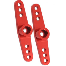 2 Stück 25T Aluminiumlegierung CNC RC-Servo-Arm für 1/10 RC-Autos, Rot
