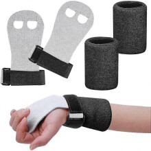 (Preto) Conjunto de 2 faixas de pulso para ginástica infantil, ideais para exercícios e treinos de ginástica.