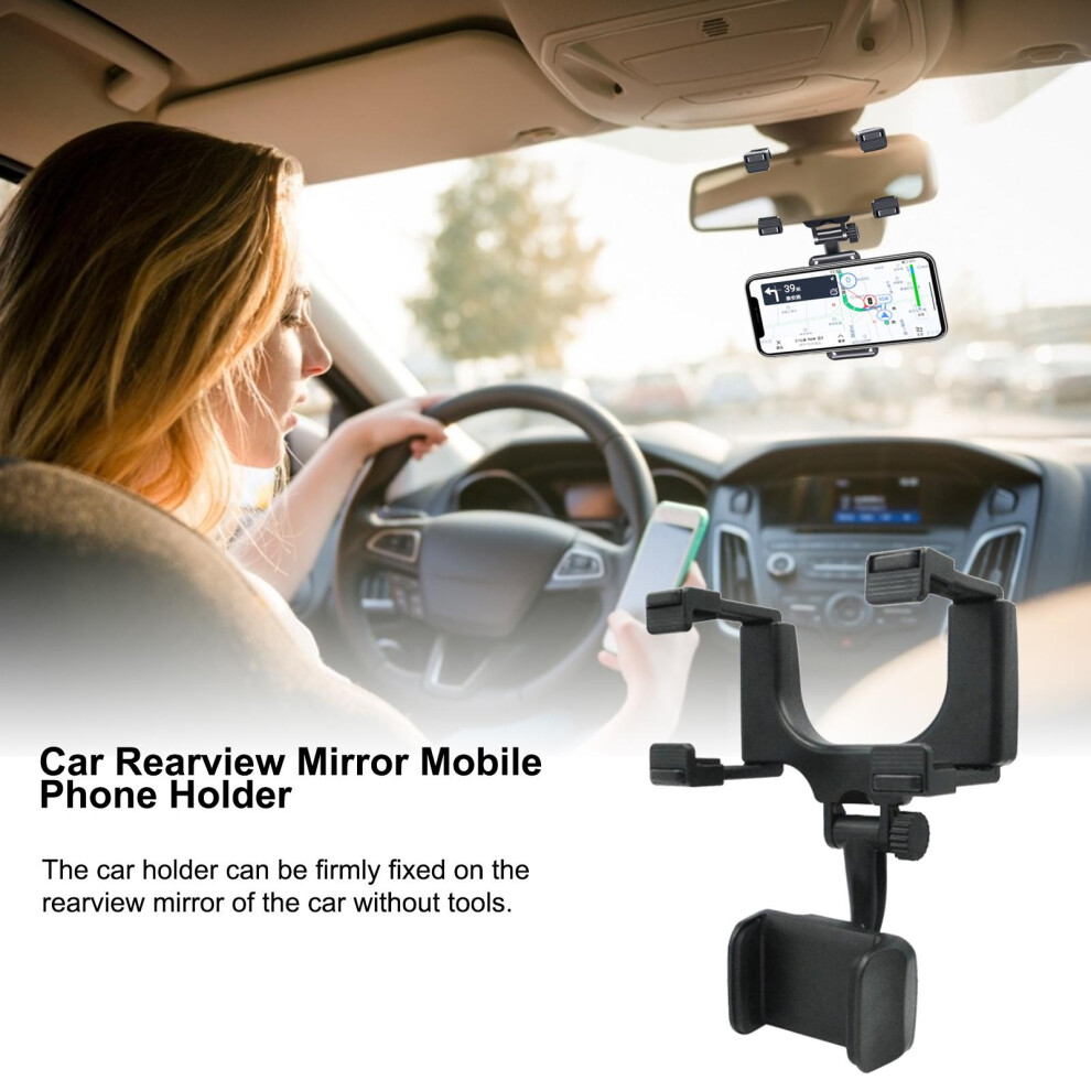 Car Rearview Mirror Phone Holder 360 Rotatable & Scratch-Proof 7691359378860