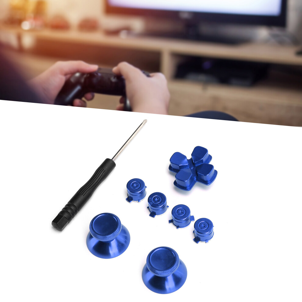 Aluminum Metal Thumbstick For Ps4 Game Controller Replacement Blue 9491359379021
