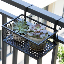 Iron Balcony Flower Pot Rack Stand 30x20cm Small Durable Railing Shelf