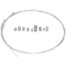 Universal 2m Steel Motorcycle Brake Cable with 9 Repair Nipples Kit Durable