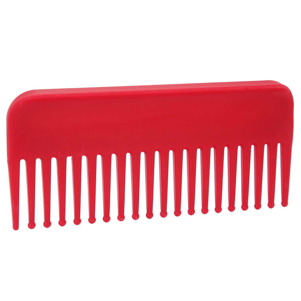 Wide Tooth Plastic Comb for Wet/Dry Hair, 15.3x6.8cm, Red