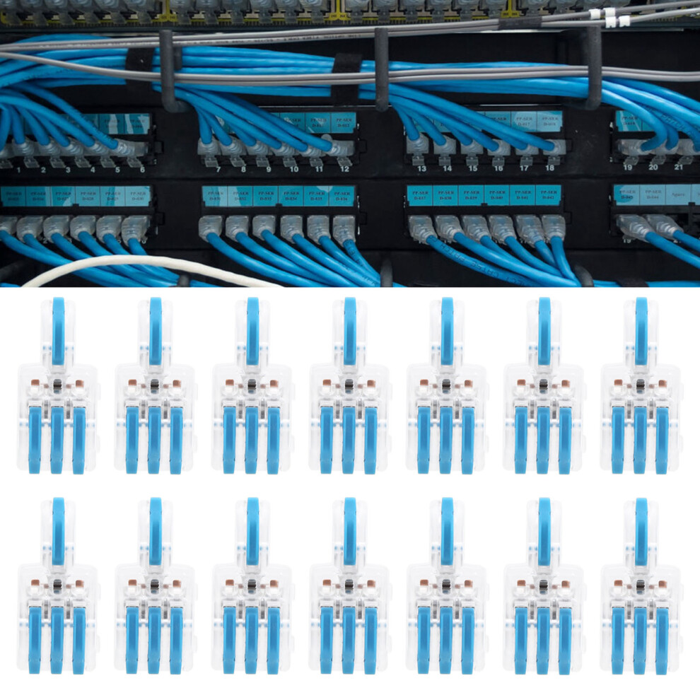 20Pcs Blue Spl Wire Connector 1 In 3 Out T-Type Splitter, 32A 250V 4901359392524