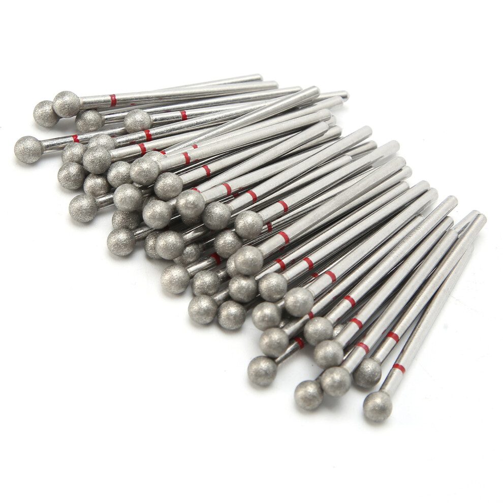 50pcs Spherical Nail Drill Bits for Dead Skin Removal and Polishing, 5mm