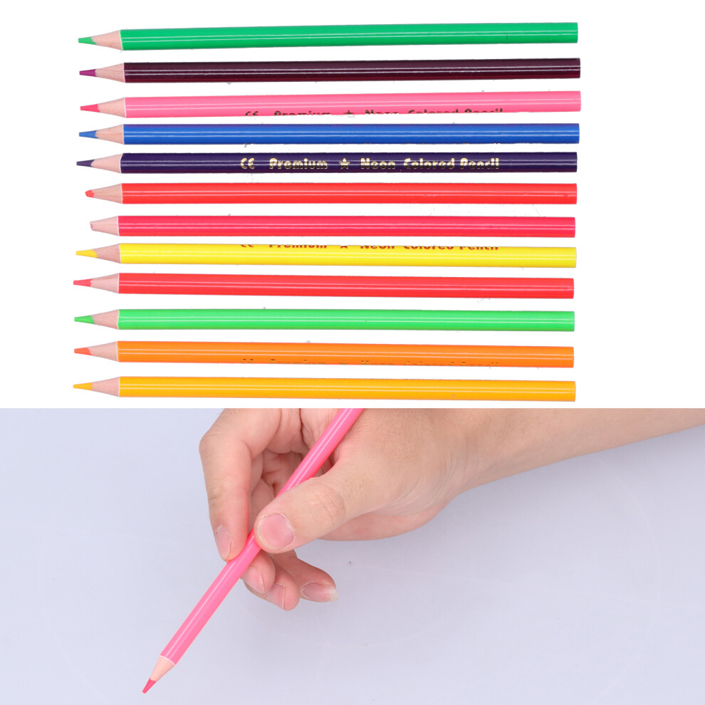 Artistic 12Pcs Neon & Metallic Colored Pencils For Graffiti Sketches 3541359391090