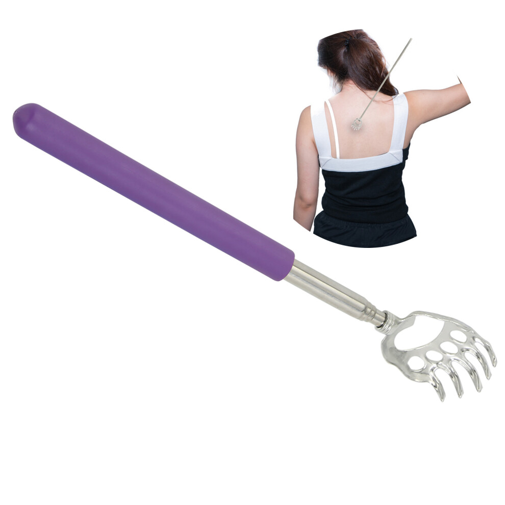 Extendable Stainless Steel Back Scratcher 60cm Purple Massager Tool