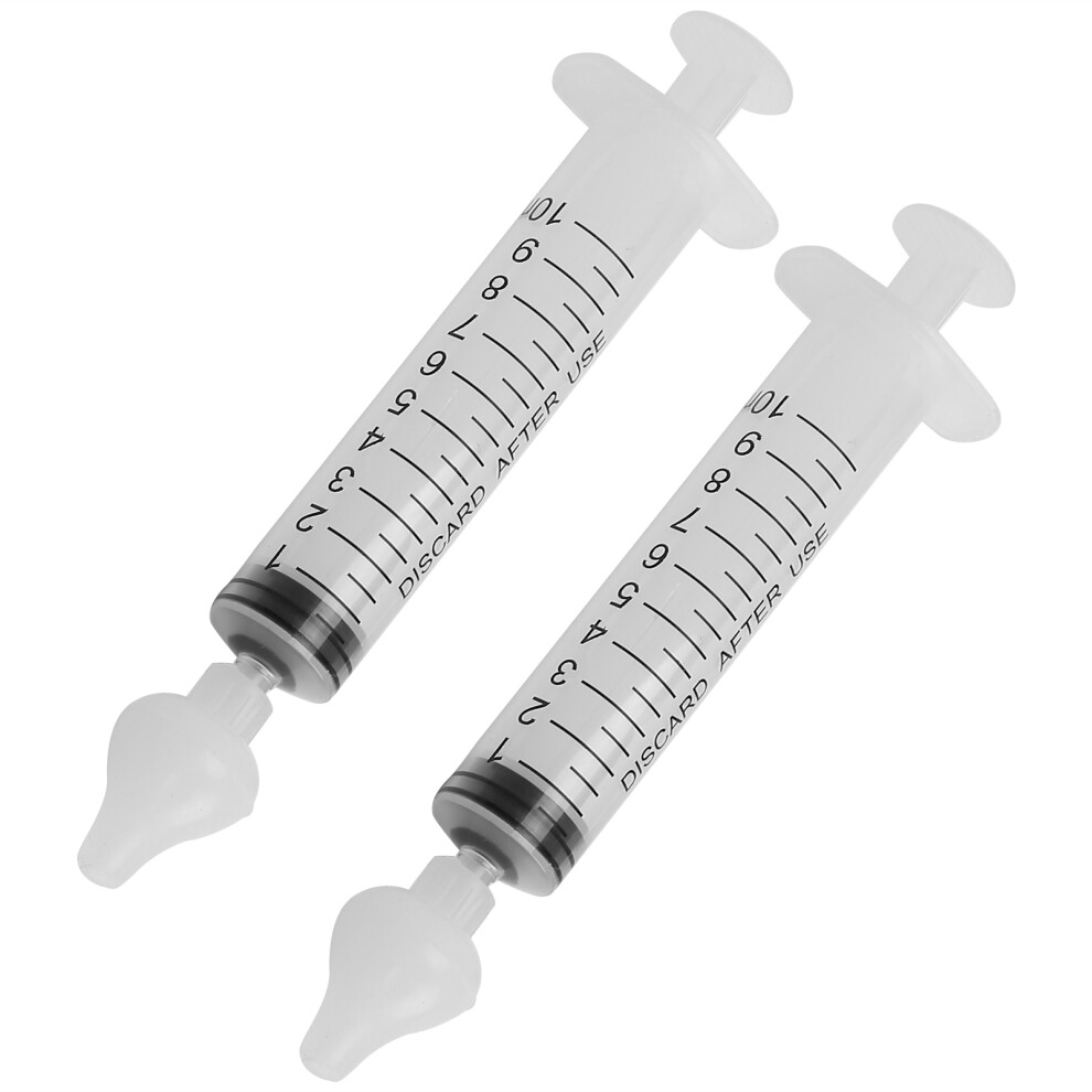 2pcs Baby Nasal Irrigator: Silicone Tip & 10ml Syringe for Gentle Care