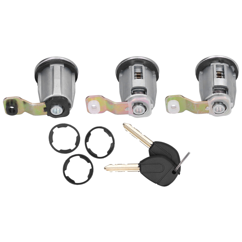3Pcs Aluminium Door Lock Cylinders With Keys For Citroen & Peugeot 1996-2007 9371359395101