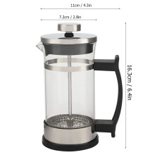 Glass- und Edelstahl 350ml French Press Kaffee- und Teefiltertopf für die Küche