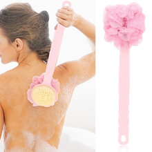 Dusche Körperbürste mit langem Griff, Mesh-Schwamm, bequemer Griff & Aufhängeloch